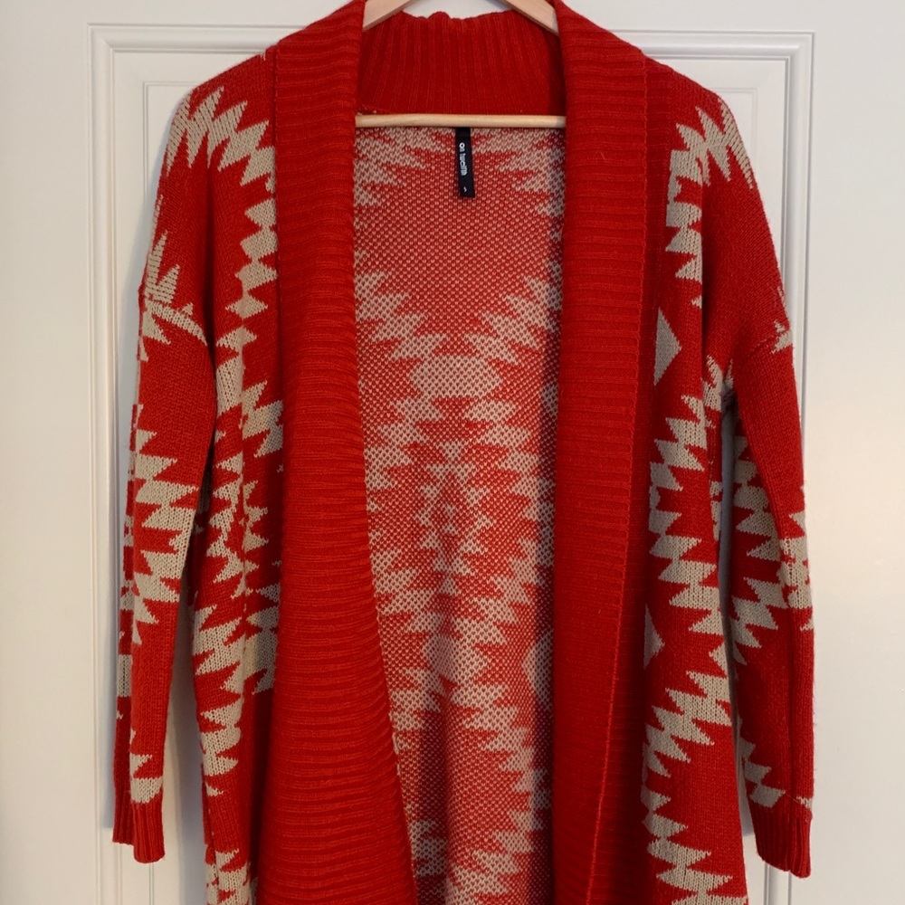 Red Aztec Cardigan